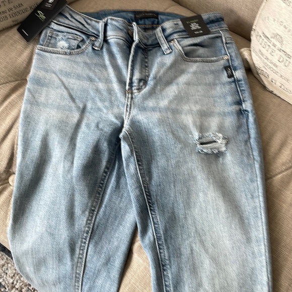Silver Elyse Curvy Fit Mid Rise Skinny Jeans - Picture 1 of 3